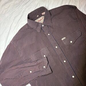 Rafter C Cowboy Collection Premium Quality Men's Long Sleeve Gingham Shirt L‎